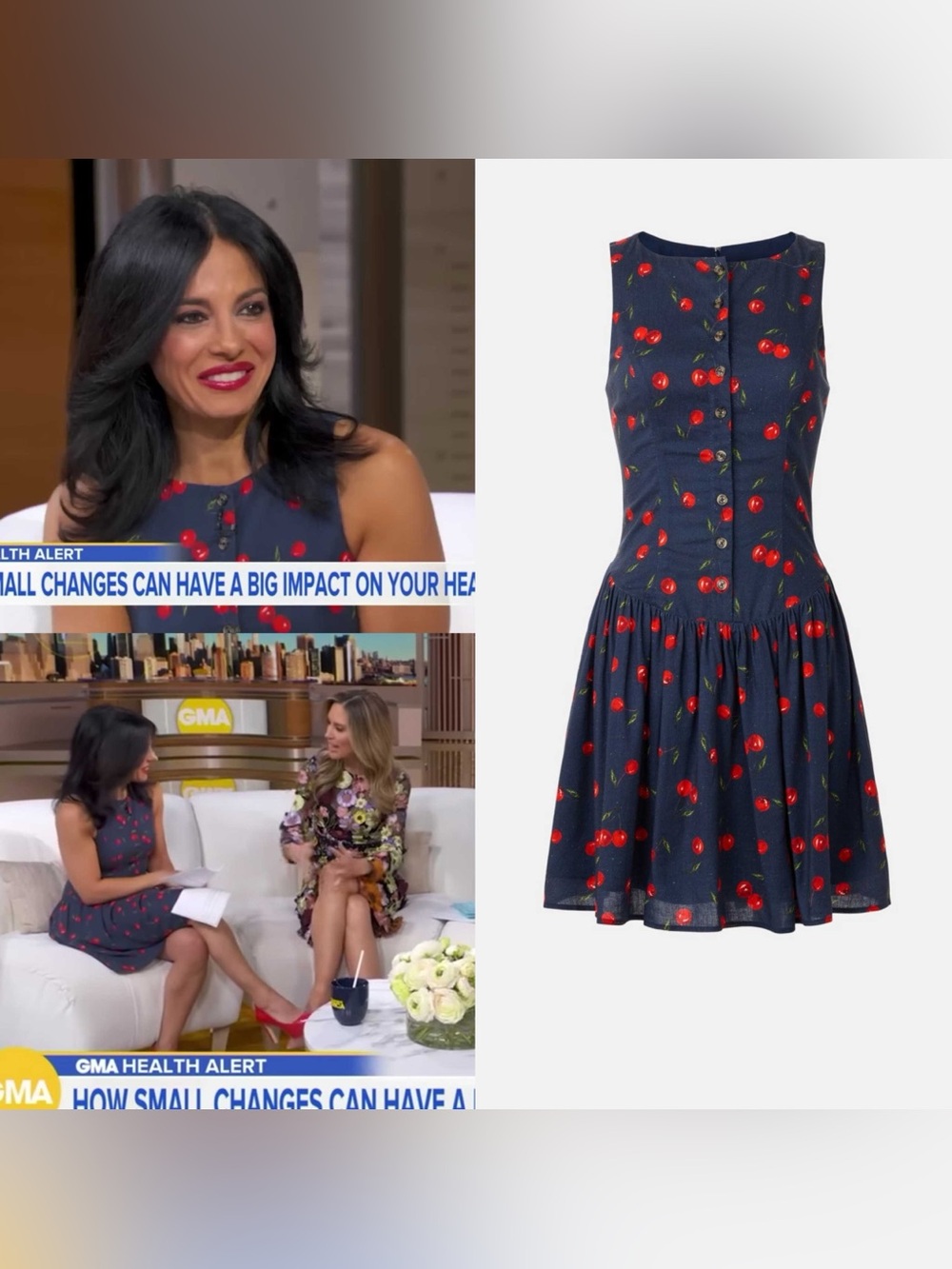 Hutch Linen Sleeveless Cherry-Print Fit & Flare Midi Dress